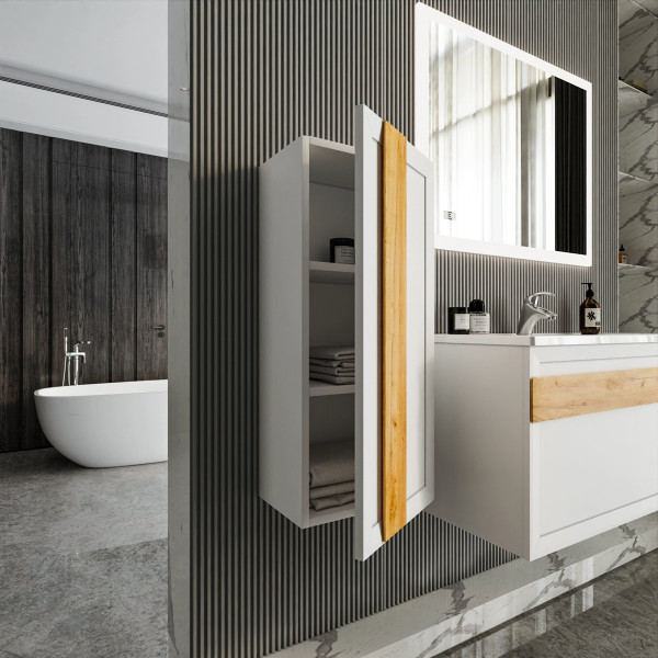 Шкаф навесной Бриклаер БЕРЛИН 90 см, белый. Фото 4