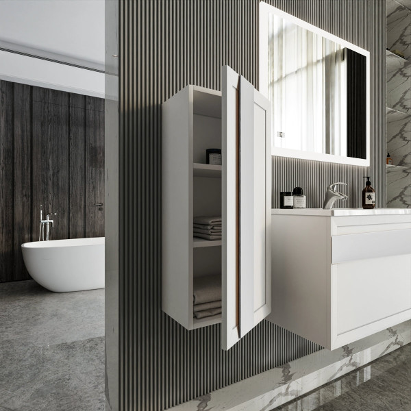 Шкаф навесной Бриклаер БЕРЛИН 90 см, белый. Фото 5