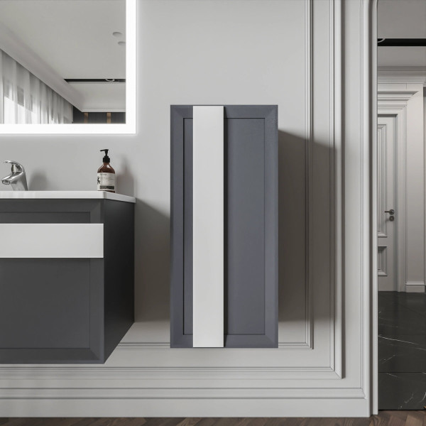 Шкаф навесной Бриклаер БЕРЛИН 90 см, оникс серый. Фото 3