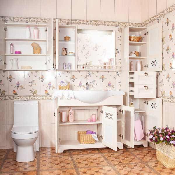 Шкаф навесной Бриклаер КАНТРИ 30 см, бежевый дуб прованс. Фото 5