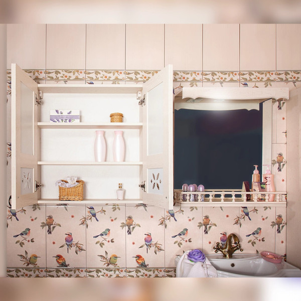 Шкаф навесной Бриклаер КАНТРИ 65 см, бежевый дуб прованс. Фото 5