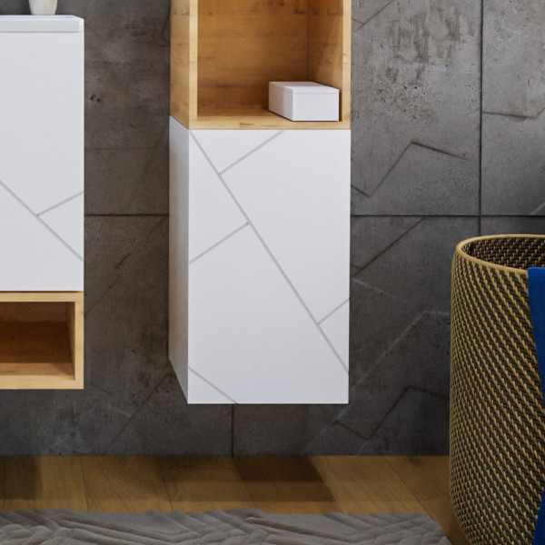 Шкаф навесной Бриклаер КРИСТАЛЛ 35х60 см, белый. Фото 1