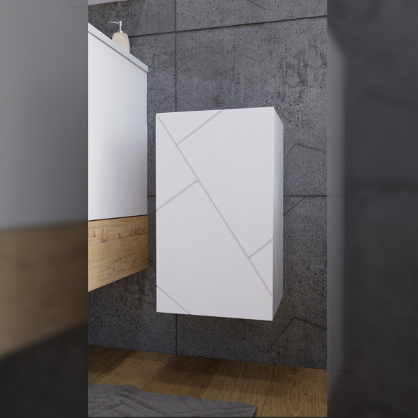 Шкаф навесной Бриклаер КРИСТАЛЛ 35х60 см, белый. Фото 3