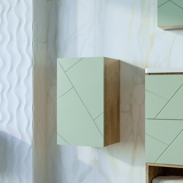 Шкаф навесной Бриклаер КРИСТАЛЛ 35х60 см, фисташковый. Фото 1