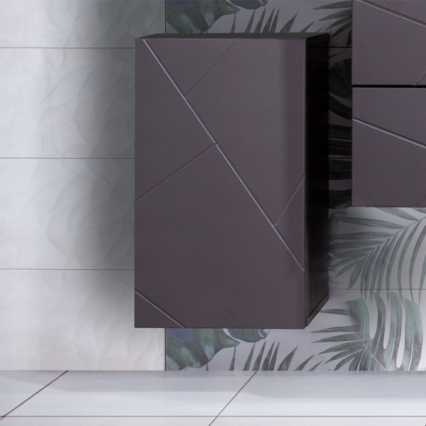 Шкаф навесной Бриклаер КРИСТАЛЛ 35х60 см, графит. Фото 1