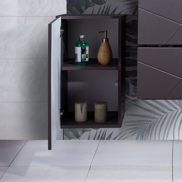 Шкаф навесной Бриклаер КРИСТАЛЛ 35х60 см, графит. Фото 3