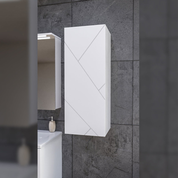 Шкаф навесной Бриклаер КРИСТАЛЛ 35х90 см, белый. Фото 3