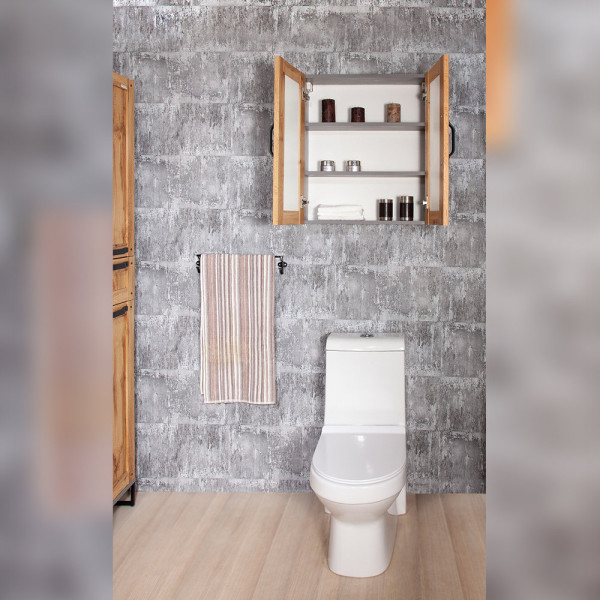 Шкаф навесной Бриклаер ЛОФТ 60 см, метрополитен грей. Фото 5