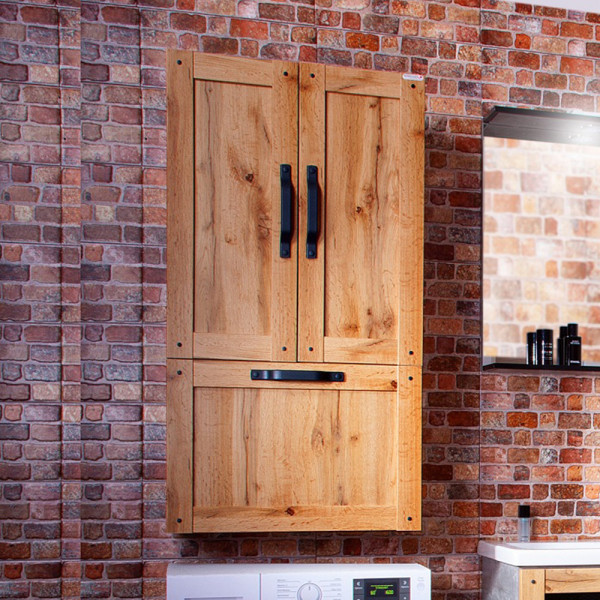 Шкаф навесной Бриклаер ЛОФТ 60 см, установка над стиральной машиной, метрополитен грей. Фото 1