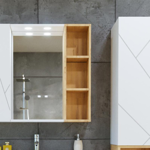 Шкаф навесной открытый Бриклаер КРИСТАЛЛ 20 см, дуб бунратти. Фото 1