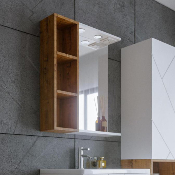 Шкаф навесной открытый Бриклаер КРИСТАЛЛ 20 см, дуб бунратти. Фото 3