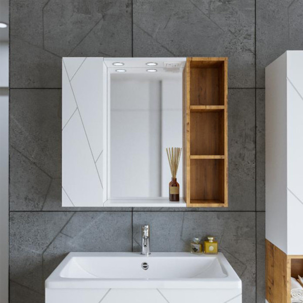 Шкаф навесной открытый Бриклаер КРИСТАЛЛ 20 см, дуб бунратти. Фото 5