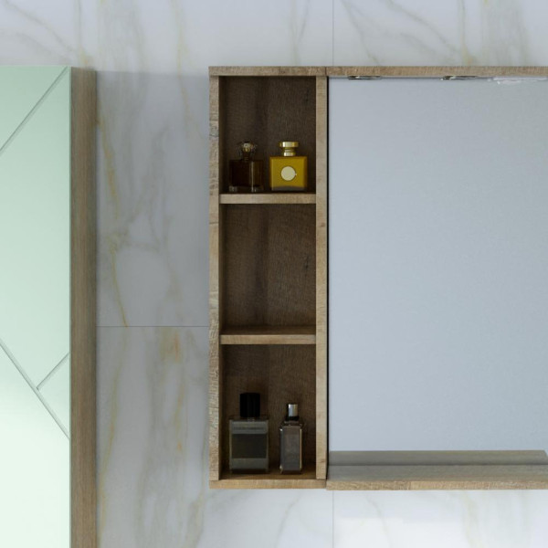 Шкаф навесной открытый Бриклаер КРИСТАЛЛ 20 см, дуб гранж песочный. Фото 1