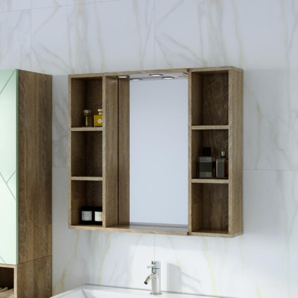 Шкаф навесной открытый Бриклаер КРИСТАЛЛ 20 см, дуб гранж песочный. Фото 3