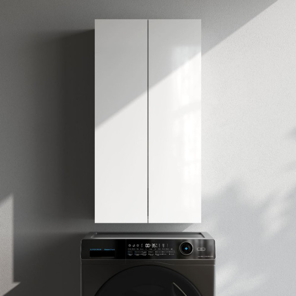 Шкаф навесной с дверками, 50 см, белый глянец. Фото 4