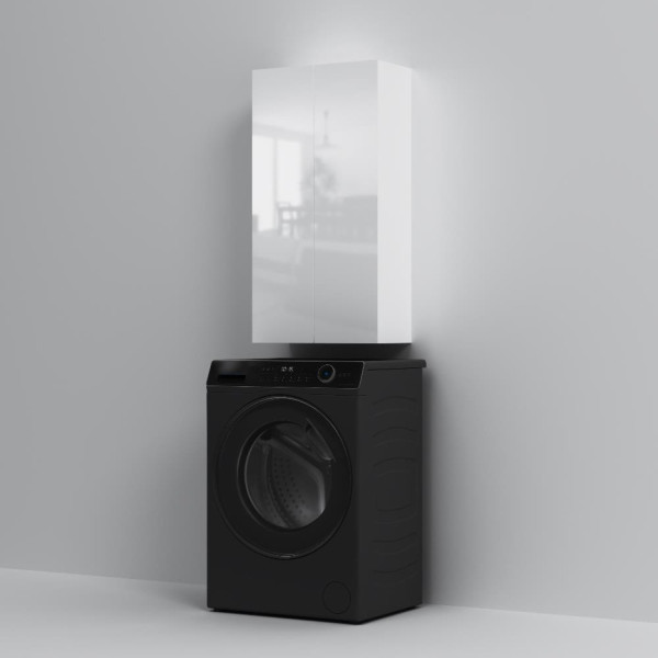 Шкаф навесной с дверками, 50 см, белый глянец. Фото 6