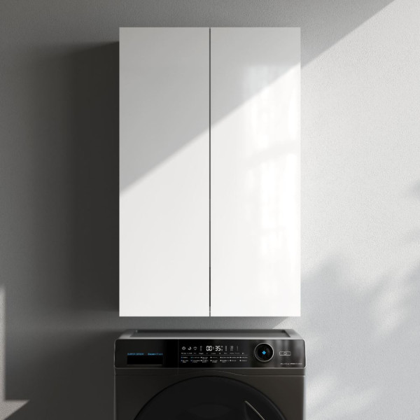 Шкаф навесной с дверками, 60 см, белый глянец. Фото 4