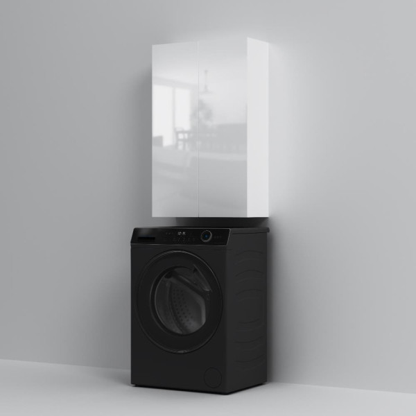 Шкаф навесной с дверками, 60 см, белый глянец. Фото 6