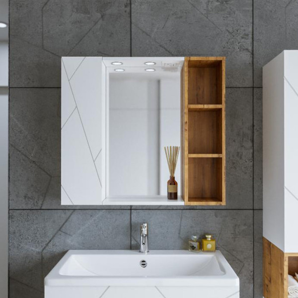 Шкаф навесной с дверью Бриклаер КРИСТАЛЛ 20 см, белый. Фото 3