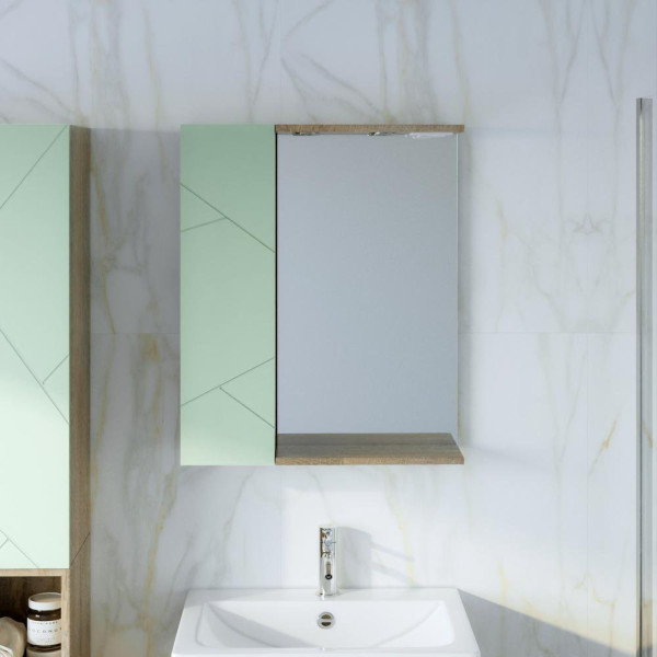 Шкаф навесной с дверью Бриклаер КРИСТАЛЛ 20 см, фисташковый. Фото 4