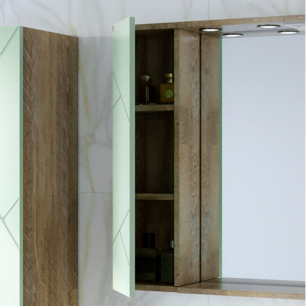 Шкаф навесной с дверью Бриклаер КРИСТАЛЛ 20 см, фисташковый. Фото 5