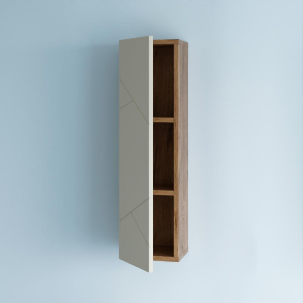 Шкаф навесной с дверью Бриклаер КРИСТАЛЛ 20 см, латте. Фото 3