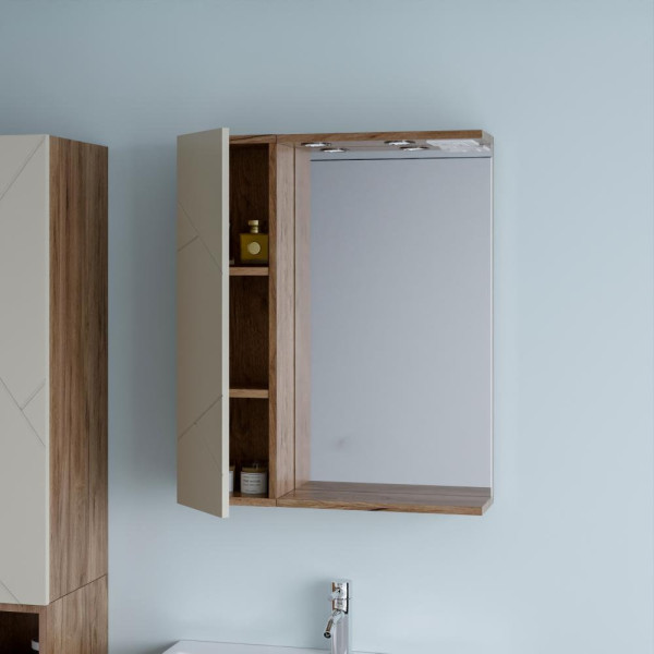 Шкаф навесной с дверью Бриклаер КРИСТАЛЛ 20 см, латте. Фото 5