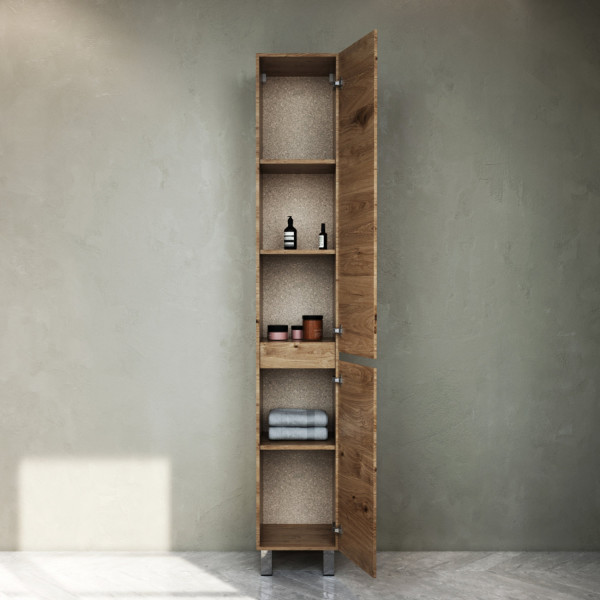 Шкаф-пенал напольный 30 см, правый, светлый дуб. Фото 2