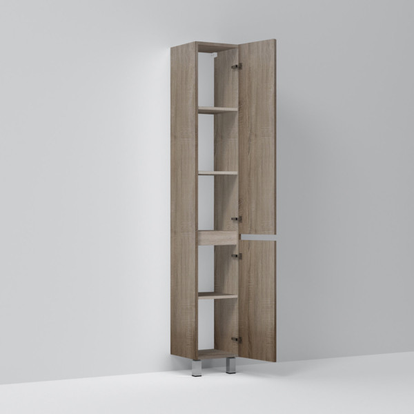 Шкаф-пенал напольный 30 см, правый, светлый дуб. Фото 4