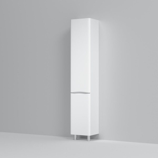 Шкаф-пенал напольный 35 см, левый, белый глянец. Фото 3