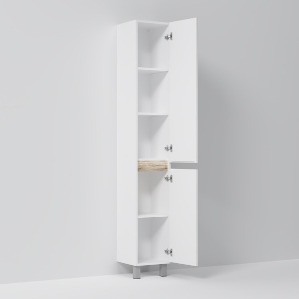 Шкаф-пенал, напольный, правый, 30 см, белый глянец. Фото 4