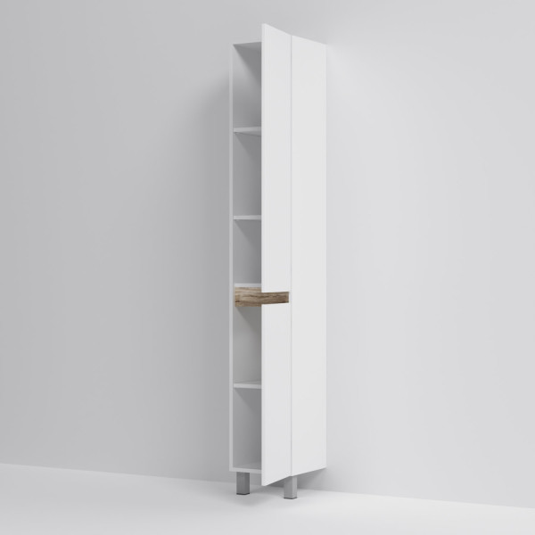 Шкаф-пенал, напольный, правый, 30 см, белый глянец. Фото 5