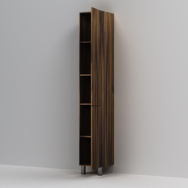 Шкаф-пенал, напольный, правый, 30 см, двери, push-to-open, орех. Фото 6