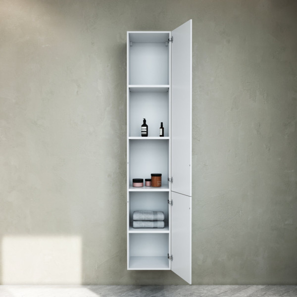 Шкаф-пенал подвесной 30 см, правый, белый глянец. Фото 2