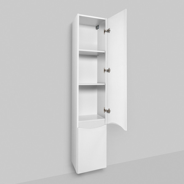 Шкаф-пенал подвесной 35 см, правый, белый глянец. Фото 5