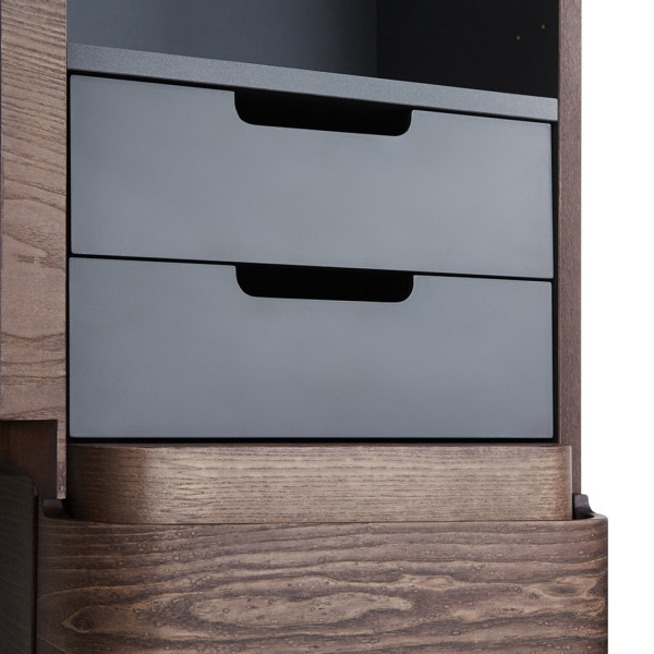 Шкаф-пенал подвесной 40 см, левый, орех. Фото 5