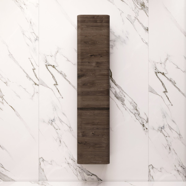 Шкаф-пенал подвесной 40 см, левый, табачный дуб. Фото 1