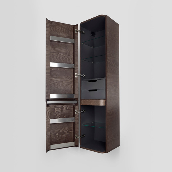 Шкаф-пенал подвесной 40 см, левый, табачный дуб. Фото 4