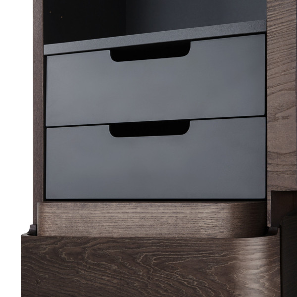 Шкаф-пенал подвесной 40 см, правый, табачный дуб. Фото 5