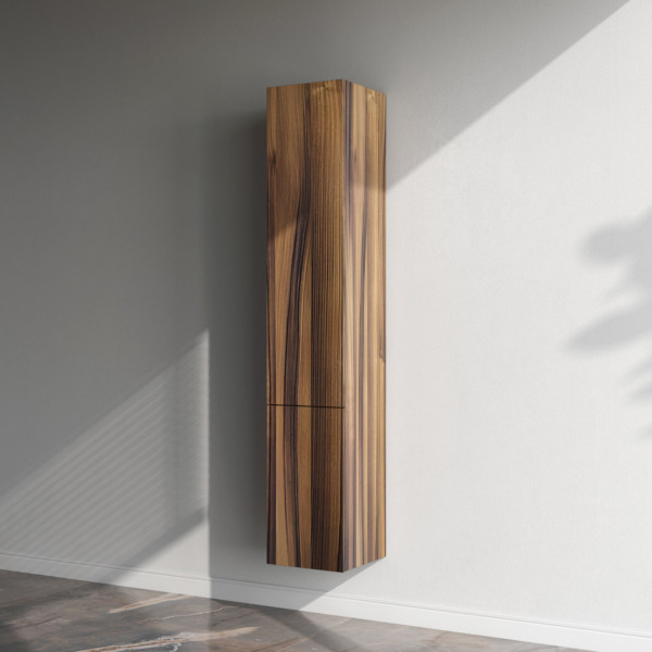 Шкаф-пенал, подвесной, левый, 30 см, двери, push-to-open, орех. Фото 2