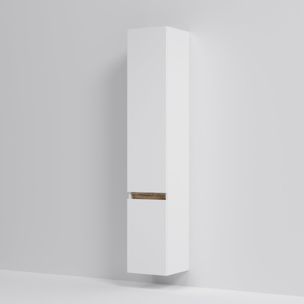 Шкаф-пенал, подвесной, правый, 30 см, белый глянец. Фото 3