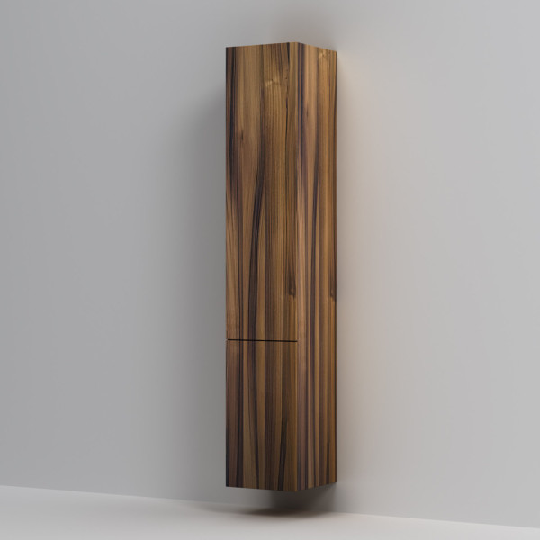 Шкаф-пенал, подвесной, правый, 30 см, двери, push-to-open, орех. Фото 5