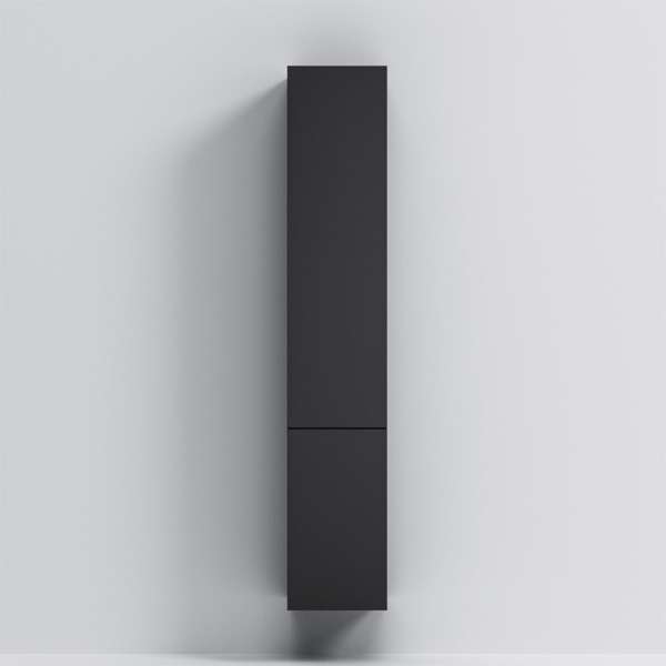 Шкаф-пенал, подвесной, правый, 30 см, push-to-open, черный матовый. Фото 2