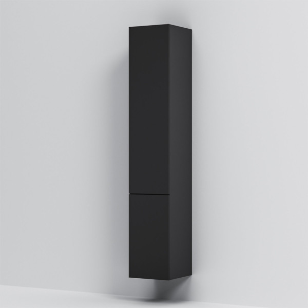 Шкаф-пенал, подвесной, правый, 30 см, push-to-open, черный матовый. Фото 3