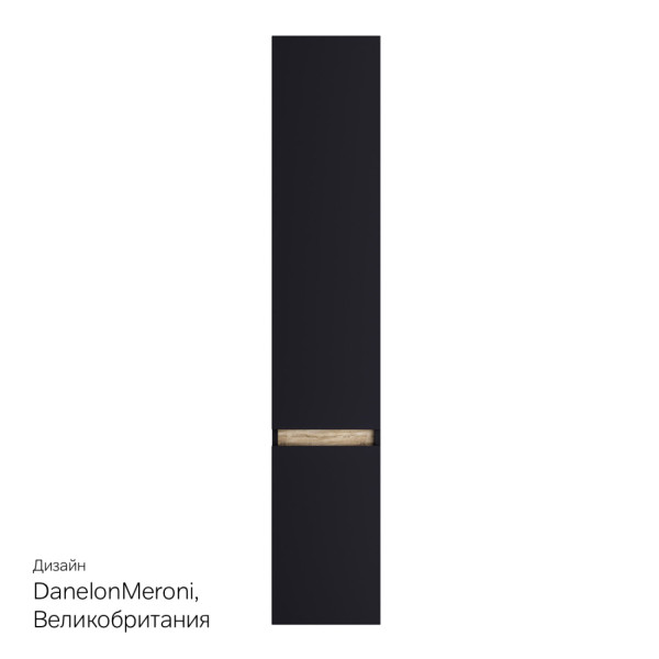 Шкаф-пенал, подвесной, правый, черный матовый. Фото 6