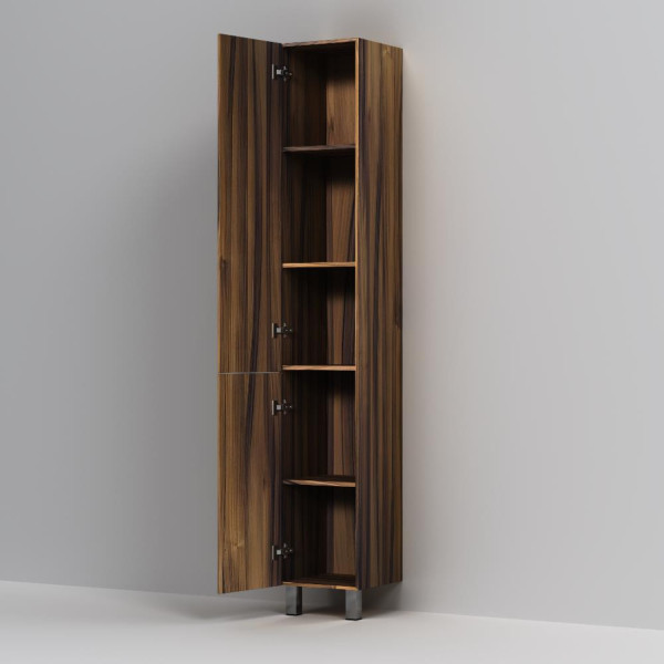 Шкаф-перал, напольный, левый, 30 см, двери, push-to-open, орех. Фото 6