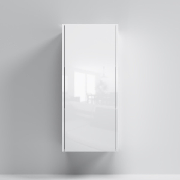 Шкаф с полками 40 см, высота 90 см, белый глянец, универсальный. Фото 1