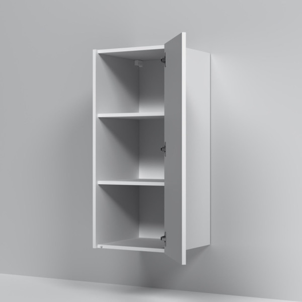 Шкаф с полками 40 см, высота 90 см, белый матовый, универсальный. Фото 3