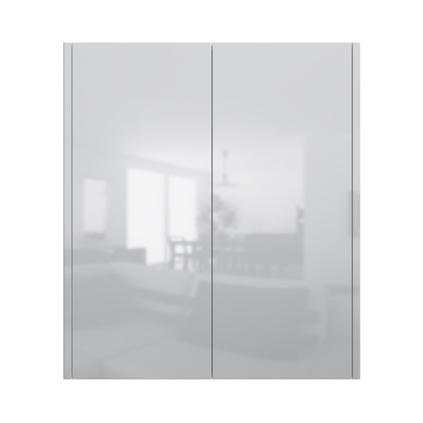 Шкаф с полками 60 см, высота 70 см, белый глянец, универсальный. Фото 5