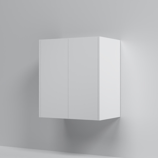 Шкаф с полками 60 см, высота 70 см, белый матовый, универсальный. Фото 2